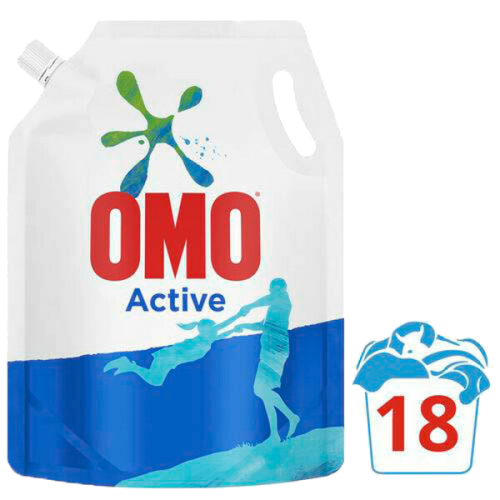 Omo Pouch Active Beyazlar ve Renkliler İçin 18 Yıkama 1170 ml