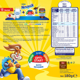 NESTLÉ® NESQUIK® Çikolatalı İçecek Tozu 180 g